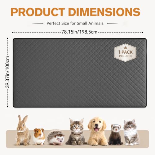 Extra Large Cage Liner for Rabbits, 78.15 X 39.37in Guinea Pig Cage Liners | Washable Bunny Carpet, Leakproof Anti-Slip Absorbent Pee Pads Bunny Mat, Reusable Rabbit Cage Mat for Small Animals - size: 1 Count (Pack of 1)