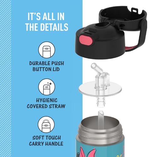 THERMOS FUNTAINER Water Bottle with Straw - 12 Ounce - Kids Stainless Steel Vacuum Insulated Water Bottle with Lid, Minnie Mouse (Pack of 6) - color: Minnie Mouse, size: 12 Ounces (Pack of 6)
