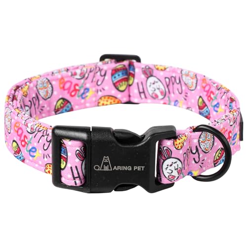 ARING PET Easter Dog Collar, Cute Pink Eggs Pet Collars with Quick Release Buckle for Puppy Small Medium Large Boy Girl Dogs-XS - color: Easter-Pink Egg, size: X-Small