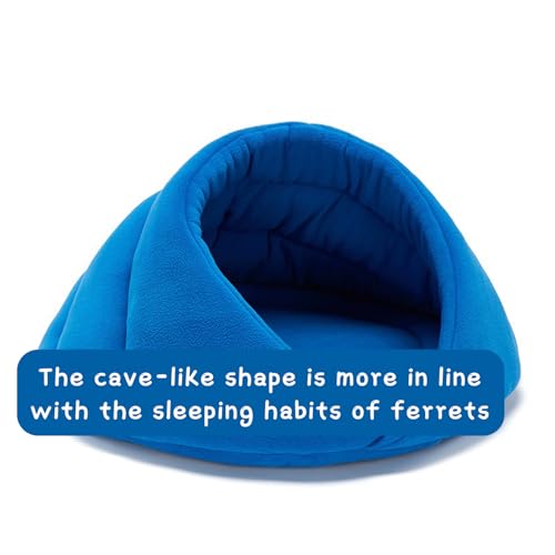 Ferret Bed Cave and Hideouts Comfortable，Hideaway Bed Accessories for CageBeds and Hideouts Safe & Cozy for All Ages Ferrets (Blue) - color: Blue
