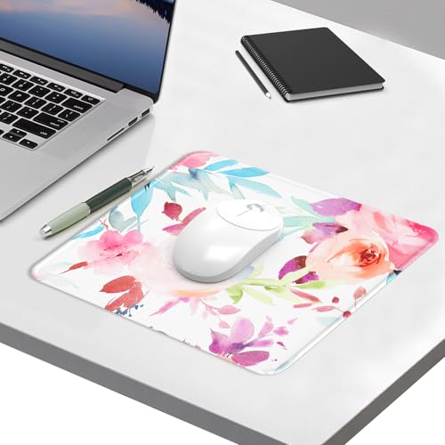 Mouse Pad with Stitched Edge, Multiple Patterns Computer Mouse Pads with Non-Slip Rubber Base, Washable Cloth Mousepad, for Gaming, Laptop, PC (Pastel Bloom) - color: 30Pastel Bloom