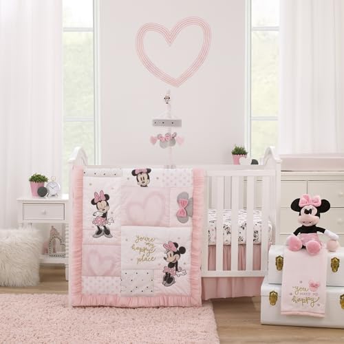 Disney Minnie Mouse My Happy Place Baby Blanket – Super Soft Plush Appliqued Throw 30 x 40 Inch, Cozy Infant Stroller Travel Blanket for Girls - color: Minnie Mouse - My Happy Place