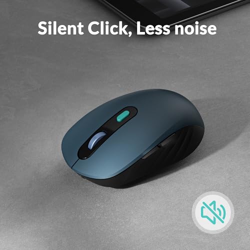 Keychron BM25 Silent Quiet-Click Mouse, Ergonomic Rechargeable Mice with Tri-Mode, 2.4G/Bluetooth 5.2/Wired, 1000Hz Polling Rate, Adjustable DPI, Programmable for Mac, Windows, Linux - Space Gray - color: Gray