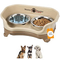 Neater Feeder Express Mess Proof Dog Bowls Elevated for Small Breeds under 15 Lb, Made in USA, No Spill Raised Dog Food Bowl Stand, Stainless Steel Food and Water Bowl Set, Feeding Station, Cappuccino - color: Cappuccino, size: Small w/ Standard Bowls