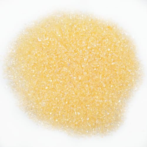 Crushed Glass Glitter, Broken Stones Shattered Glass Chips for Resin Art Crafts, Epoxy Resin Supplies, Geod Painting, DIY Art Projects, Jewelry Making, 2-4mm, 200g/7oz (Orange Yellow) - color: Orange Yellow