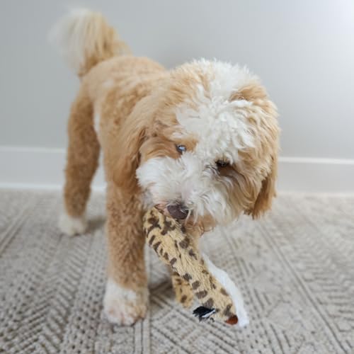 SPOT Skinneeez Jungle Cat 14 Inch Stuffing-Free Plush Squeaky Dog Toy – Soft Interactive Chew Toy for Small and Medium Dogs – Mess-Free Play for Light & Moderate Chewers - style: Mini Jungle Cat