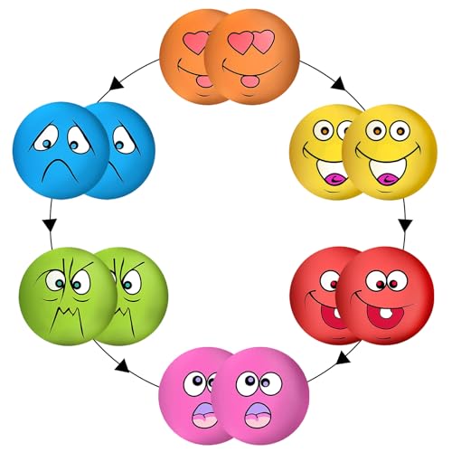Squeaky Dog Toys Funny Face Chewing Latex Rubber Soft Fetch Play Interactive Dog Squeaky Balls for Puppy Small Medium Pet Dog (12PCS) - color: Smile Face 12PCS