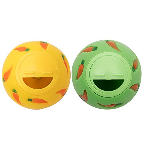 Niteangel Treat Ball, Snack Ball for Small Animals (Small, Yellow & Green) - color: Yellow & Green