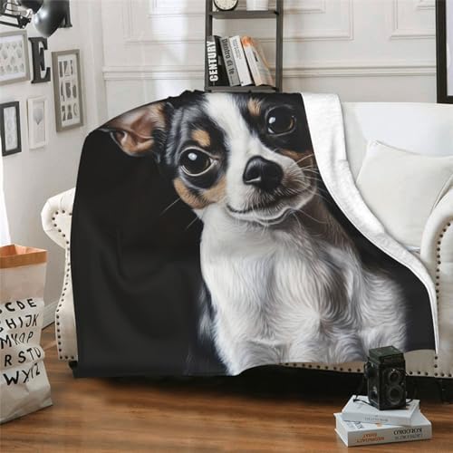 Cute Rat Terrier Blanket Gifts for Women Girls Kids Dog Lovers, Puppy Flannel Blankets, Warm Cozy Soft Throw for Bedroom, Camping, Couch, Decor 60x80 in - color: Rat Terrier, size: 60"x80"