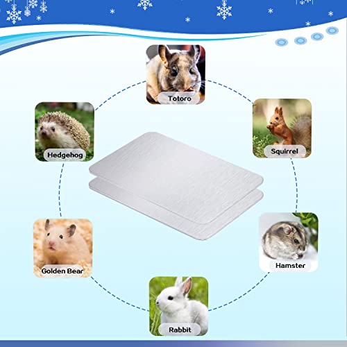 Rabbit Cooling Pad, 11.8x7.9 IN Hamster Cooling Mat Pet Cool Plate for Rabbit Bunny Hamster Guinea Pig & Other Small Pets Stay Cool This Summer - Bite Resistance Pet Cooling Pad Ice Bed (2PCS) - size: 2 PCS