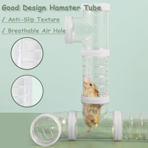 DIY Hamster Tunnel Adventure External Pipe, Transparent Connection Track Rat Toy Hamster Cage Accessories for Small Animals Sports Expand Space (White) - color: White