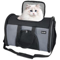 TSA Airline Approved Soft-Sided Pet Carrier for Small to Medium Cats and Puppies, Up to 15 Lbs – Collapsible Travel Carrier for Dogs & Cats, Grey