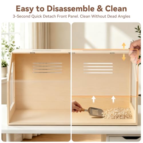 Hamster Cage, 32x16x16inch Hamster Tank with Acrylic Viewing Panels, Openable Top & Water-Resistant Base for Fancy Rat, Gerbil, Medium - size: 32.0"L x 16.0"W x 16.0"H