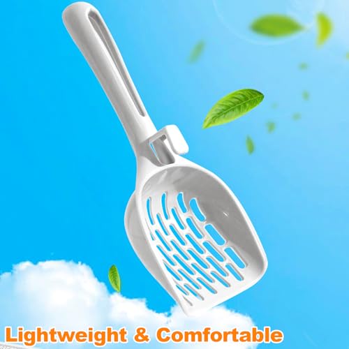 Cat Litter Scoop, Litter Scoop with Wide Slats, Litter Sifter Scoop with Hollow Grid for Pine Pellets, Easy Sifting, ABS Plastic Litter Scoop for Cats