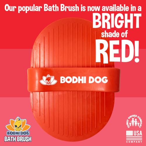 Bodhi Dog Shampoo Brush - Pet Grooming & Bath Supplies for Dogs and Cats - Bath Brush for Long & Short Hair - Premium Scrubber for Shower, Showerhead, Sprayer & Bathing (One Pack, Red) - color: Red, size: 1 Pack