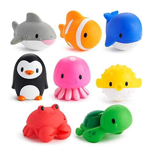 Munchkin Ocean Sea Animal Squirt Bath Toys, 9+ Months, 8 Pack - size: 8 Pack, style: Ocean