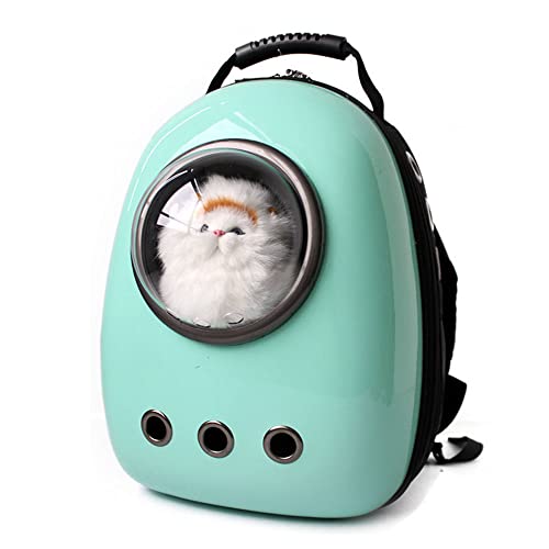 Pet Travel Carrier, Cat Dog Dome Space Capsule Bubble Backpack, Portable Waterproof Breathable Knapsack for Hiking, Traveling (Green 1) - color: Green 1