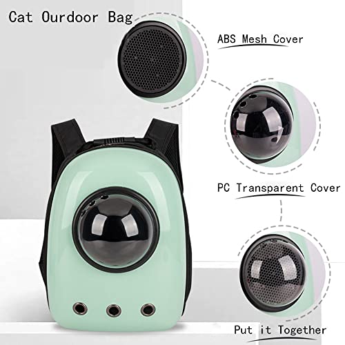 Pet Travel Carrier, Cat Dog Dome Space Capsule Bubble Backpack, Portable Waterproof Breathable Knapsack for Hiking, Traveling (Green 1) - color: Green 1