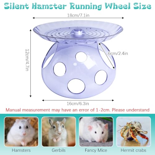Hamiledyi Hamster Flying Saucer with Hideout House Plastic Hamster Wheel Small Animal Silent Running Wheel Gerbil Exercise Wheel Toy for Mice, Hamster and Other Small Pets (7In, Blue) - color: Blue