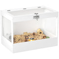 PawHut Hamster Cage with Openable Top & Lock, Transparent Acrylic Panels Small Animal Habitat with Hut, Seesaw, Ladder, for Dwarf Hamster Gerbil, 31.5" x 20" x 23", White | Transparent Acrylic Panels, Small Animal Habitat, Hut, Seesaw, Ladder, for Dwarf H