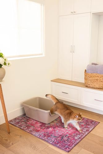 Lovewag Cat Litter Mat, Litter Box Mat, Taupe Checkers, 36x48, 2 Pack | Washable litter mat cover, kitty litter mat & cat mat for litter box, litter trapping mat, prevents tracking, multi-cat - color: Taupe Checkers, size: 36x48 inches (Pack of 2)