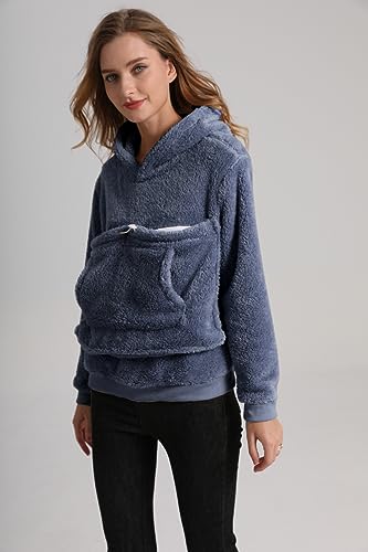 Pet Cat Dog Pouch Hoodies Small Animal Carrier – Kitten Puppy Pouch Sweatshirt Kangaroo Pocket Pullover Top - color: Darkblue, size: 4X-Large