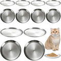 12 Stainless Steel Cat Food Bowls, Small Flat 6.7 inch Wet Feeding Dish, Perfect for Kittens, Cat, Ferrets, Stray Cats (6.7Inch 12Pcs) - size: 6.7Inch 12Pcs