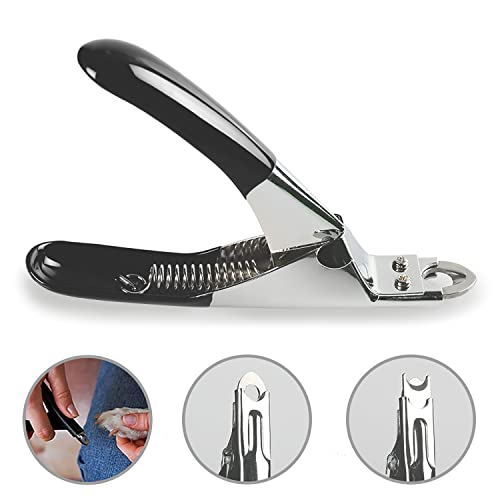 Dog Cat Pets Nail Clippers, Professional Pets Claw Trimmer with Free Nail File, Sharp Stainless Steel Blade, Sturdy Non Slip Handles - for Safe, Professional at Home Grooming - color: Black