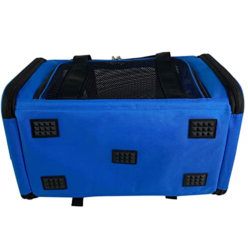 Airline Approved Soft Sided Pet Carrier, 17.5X11X11 Travel Tote with Soft Padded Bedding with Strong 1/4" Wood Base, Seatbelt & Luggage Attachment, Perfect for Cats and Small Dogs