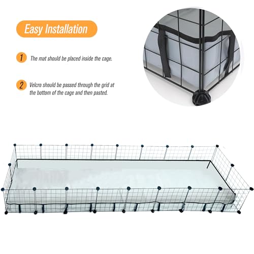 Guinea Pig Cage Liner Tarp Bottom Waterproof and Washable Base Also for Rabbits, Bunny, Chinchesillas, Hedgehog, Ferrets and Other Small Animals(24x96 inches) - size: 24.0"L x 96.0"W x 4.0"H