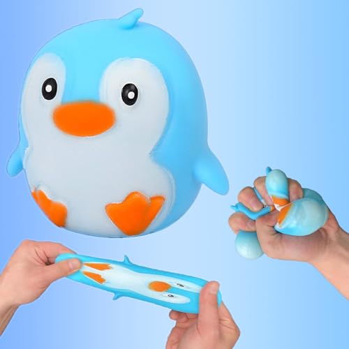 Penguin Squishy Toys Animal Stress Balls for Adults, Dough Squeeze Ball, Fidget Toys, Squishy Ball for Boys, Girls Gifts - Squeeze Toys for Kids Party Favors and Decorations, Ideal for Autism, ADHD - style: Penguin