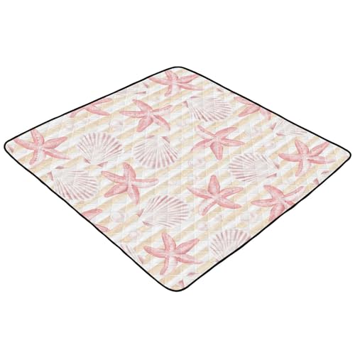 Baby Play Mat Vintage Seashells and Starfish 50 x 50 Playpen Mat Baby Play Mats for Floor Play Gym Crawling Mat Non-Slip Cushioned Baby Playmat for Infants, Babies, Toddlers - color: Multi 14