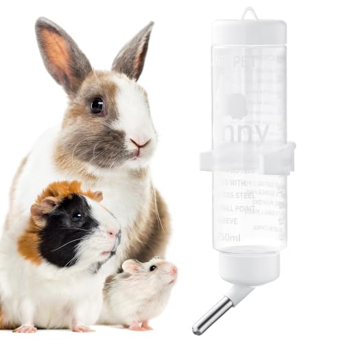 BUCATSTATE Small Pet Water Bottle 250ml Dual Ball Bearing | No-Drip Leak-Proof Design for Guinea Pig, Rabbit, Hamster, Chinchilla, Rat, Gerbil, Mouse – Secure Hanging for Wire Cage - size: 8.45OZ