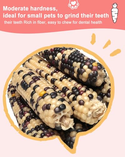 8PCS Hamster Chew Toys Corn Shape – Small Animal Molar Snacks for Hamsters, Syrian Hamsters, Rats, Gerbils – Teeth Grinding Treats for Cage Enrichment