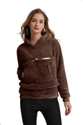 Pet Cat Dog Pouch Hoodies Small Animal Carrier – Kitten Puppy Pouch Sweatshirt Kangaroo Pocket Pullover Top - color: Brown, size: 3X-Large