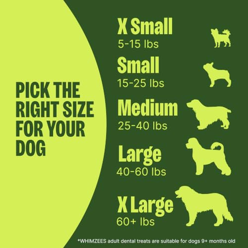 Wellness WHIMZEES Brushzees Natural Dog Dental Treat, VOHC Accepted Chews, Freshens Breath, Extra-Small Size, 4.2 oz Bag, 16 Count - size: 16 Count (Pack of 1)
