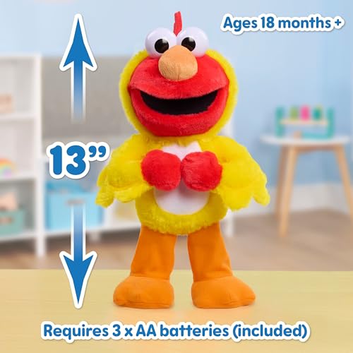 Sesame Street Chicken Dance Elmo Feature 13 Inch Plush, Dancing Plush, Stuffed Animal, Kids Toys for Ages 18 Month by Just Play