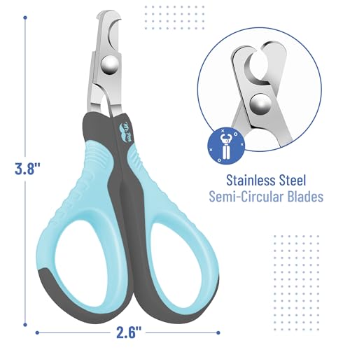 Mr. Pen- Cat Nail Clipper, Stainless Steel | Professional Sharp Cat Claw Trimmer for Small and Medium Cats, Pet Nail Clipper with Sturdy Non Slip Handle - color: Sky Blue & Dark Gray