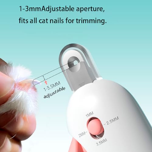 Anti-Splash Pet Nail Clipper with Built-in Hidden Nail File, Adjustable Opening, for Cats, Rabbits, Guinea Pigs, Birds