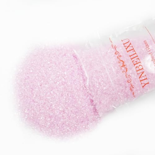 Crushed Glass Glitter, Broken Stones Shattered Glass Chips for Resin Art Crafts, Epoxy Resin Supplies, Geod Painting, DIY Art Projects, Jewelry Making, 2-4mm, 200g/7oz (Pink) - color: Pink