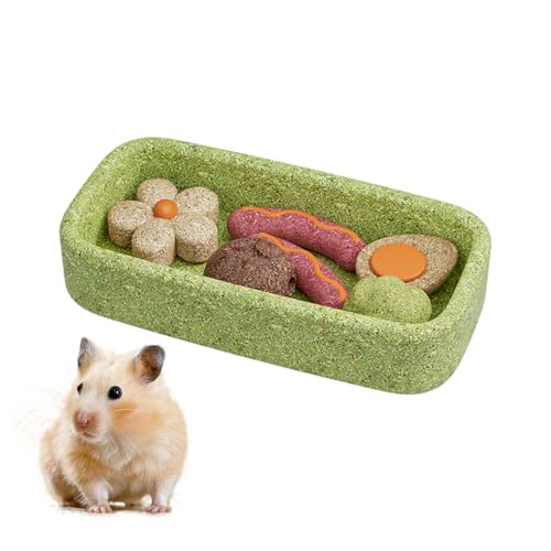 Hamster Chew Toys for Teeth,Hamster Treats 5pcs(Forest Theme) | Made with Natural Timothy Grass & Vegetables,Improve dental health for Hamster,Guinea Pig,Bunny, Chinchilla Small Animal Toys