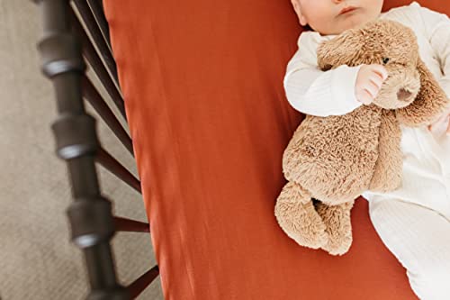 Copper Pearl Premium Knit Baby Crib Sheets for Boys and Girls Breathable and Soft, Fitted Crib Sheets for Standard Baby Mattresses, Moab - color: Moab
