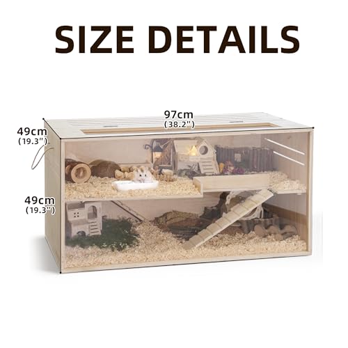 Pine Small Animals Houses&Habitats Chewproof, 40" Pine Guinea Pig Cage Hamster Cage for Small Animals (40" Large, Normal) - size: 40.0"L x 20.0"W x 20.0"H