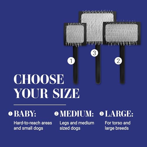 Chris Christensen Baby K Dog Slicker Brush, Groom Like a Professional, Fluff Detangle Style, Saves Time Energy, Black, Small - color: Black, size: Small