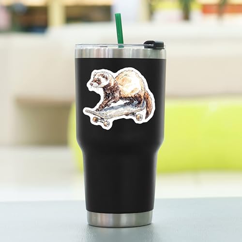 100 PCS Ferret Stickers Pack – Waterproof Vinyl Decals for Water Bottles, Laptops, Phones, Notebook, Cars – Cool Vibrant Graphics for Ferret Enthusiast - color: Ferret
