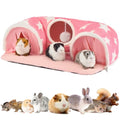 Avont Guinea Pig Tunnel, Small Animal Hideaway Tube Toy | Cozy Plush Tunnel for Guinea Pigs and Small Pets with Non-Slip Bottom and 2-In-1 Design in Medium Size Pink - color: Pink, size: Medium