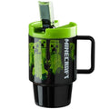 Get Trend Minecraft Kids Water Bottle with Straw 16.9 oz BPA Free Plastic Leakproof Cup with Lid Handle Reusable Drinking Tumbler Gifts for Kids (Green Minecraft) - color: Green Minecraft