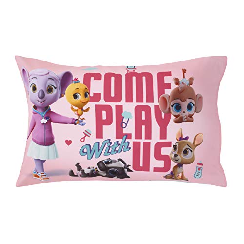 Disney T.O.T.S Special Delivery Pink, Teal, Purple & Brown 4Piece Toddler Bed Set - Comforter, Fitted Bottom Sheet, Flat Top Sheet, Reversible Pillowcase, Pink, Teal, Purple, Brown - color: Disney T.o.t.s