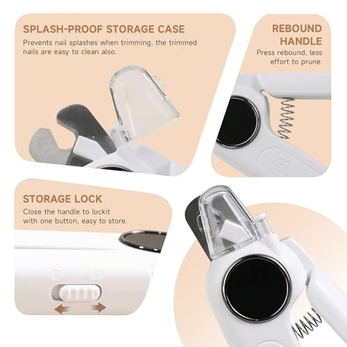 2-in-1 Dogs Cats Nail Electric Clipper & Grinder Quiet, Pet Nail Trimmers | Electric Nail Clippers with Light for Large Medium Small Dog & Cat, 3 Speed Grinder Nail Clipping Safety Guard Rechargeable