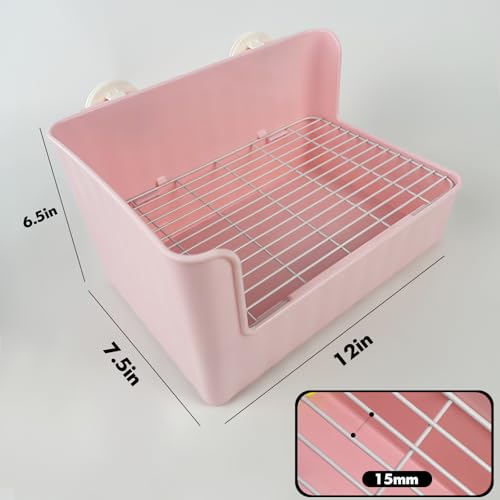 Large Rabbit Litter Box Bunny Potty Training Corner Litter Pan Comes with Liners Rabbit Pee Pads, Small Animal Bedding Toilet for Guinea Pig, Ferret, Hamster, Bunnies (Pink) - color: Pink